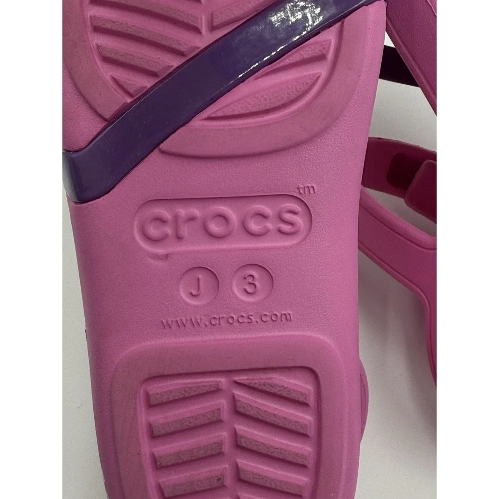 Crocs‎ Pink & Purple Little Girl Sandals Open Toe J3 Butterfly